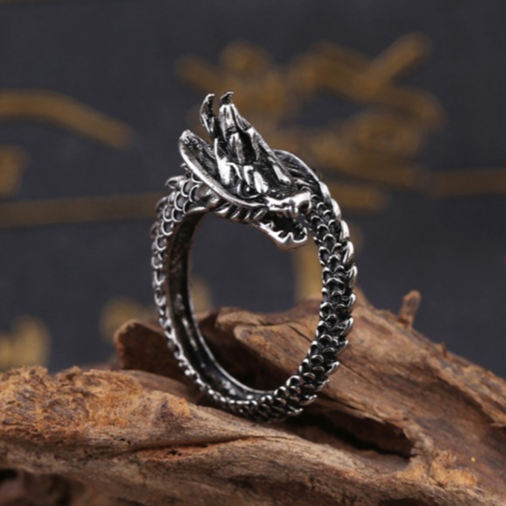 Silver Dragon Wrap Ring - image 3